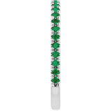 14K White Gold Natural Emerald French-Set Anniversary Band