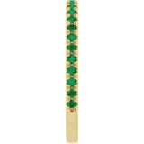 14K Yellow Gold Lab-Grown Emerald French-Set Anniversary Band