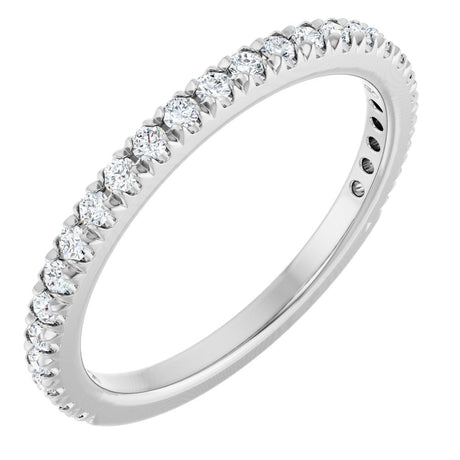 14K White Gold 1/3 CTW Natural Diamond French-Set Anniversary Band