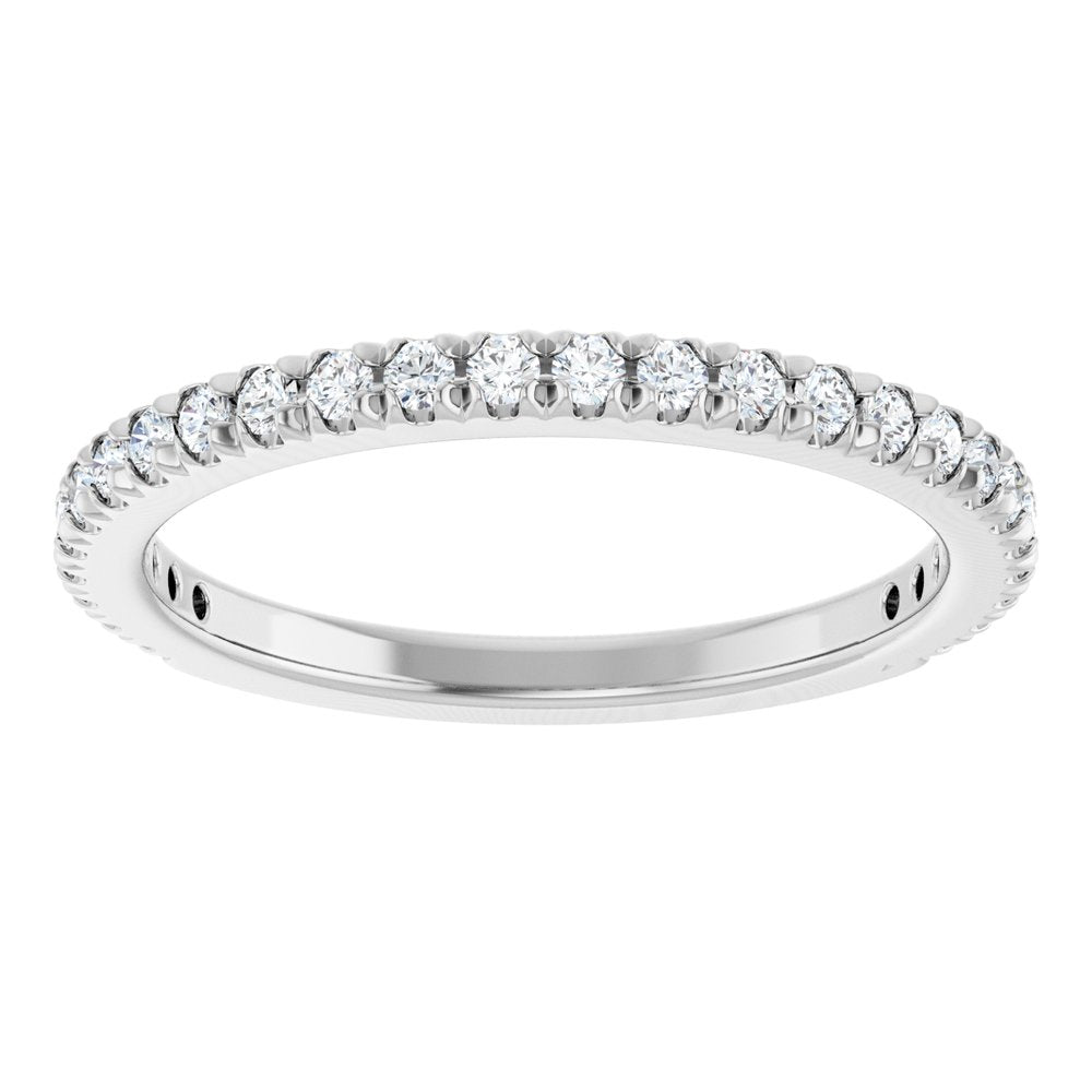 14K White Gold 1/3 CTW Natural Diamond French-Set Anniversary Band