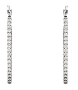 Platinum 1 CTW Natural Diamond Inside-Outside Hoop Earrings