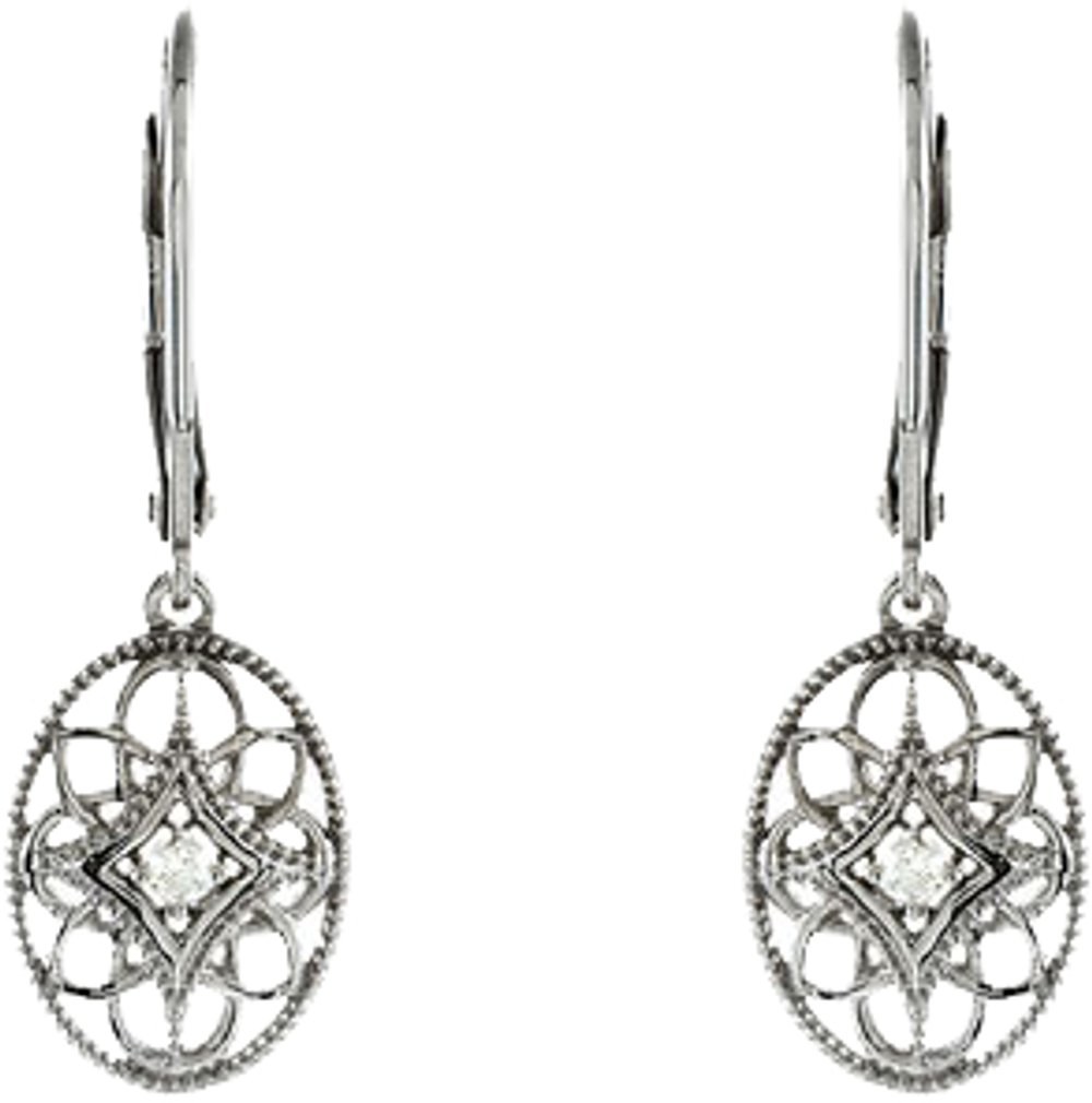 Sterling Silver .06 CTW Natural Diamond Earrings