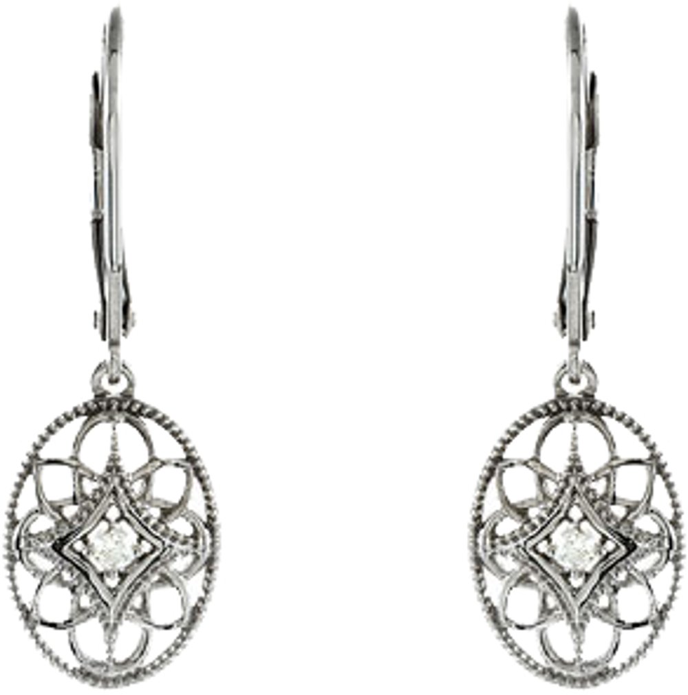 Sterling Silver .06 CTW Natural Diamond Earrings