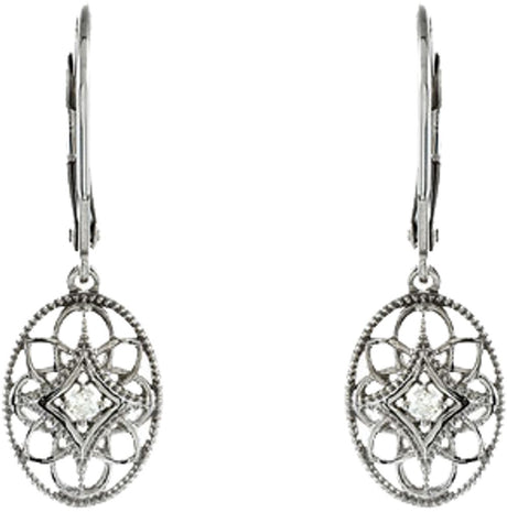 Sterling Silver .06 CTW Natural Diamond Earrings