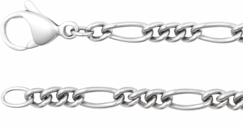 Titanium 3.6 mm Curbed Figaro 8" Chain