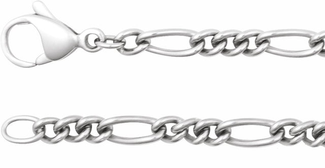 Titanium 3.6 mm Curbed Figaro 24" Chain