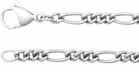 Titanium 3.6 mm Curbed Figaro 20" Chain