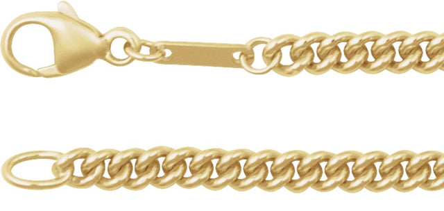 14K Yellow 2.9 mm Curb 8" Chain