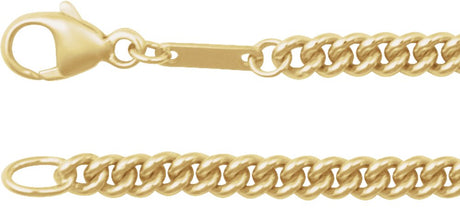 14K Yellow Gold 2.9 mm Curb 18" Chain