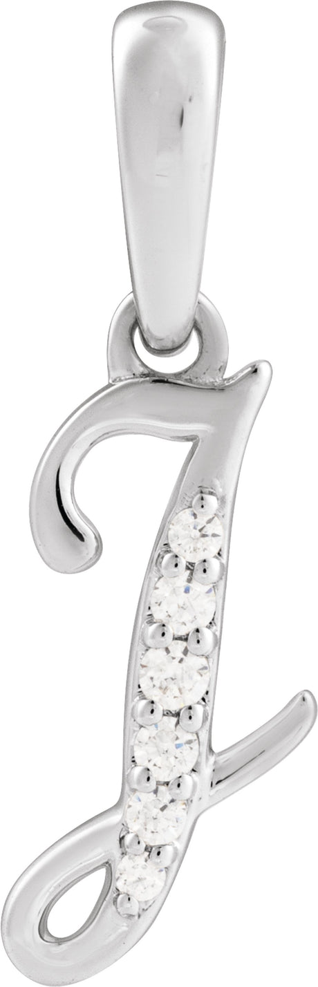 14K White Gold .05 CTW Natural Diamond Initial J 18" Necklace