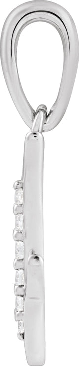 14K White Gold .05 CTW Natural Diamond Initial J 18" Necklace