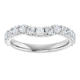 14K White Gold 9/10 CTW Natural Diamond Contour Band
