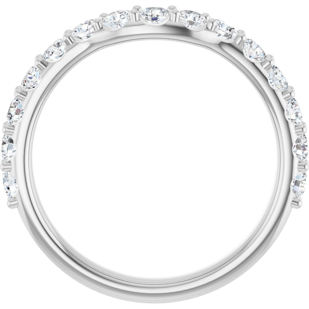 14K White Gold 9/10 CTW Natural Diamond Contour Band