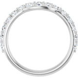 14K White Gold 9/10 CTW Natural Diamond Contour Band