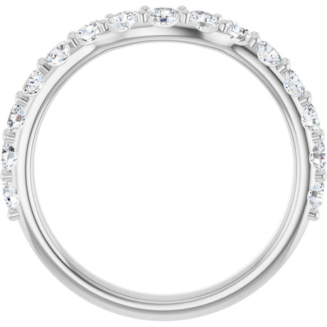 14K White Gold 9/10 CTW Natural Diamond Contour Band