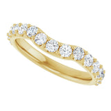 14K Yellow Gold 9/10 CTW Natural Diamond Contour Band