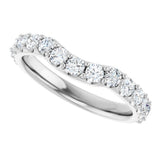 14K White Gold 9/10 CTW Natural Diamond Contour Band