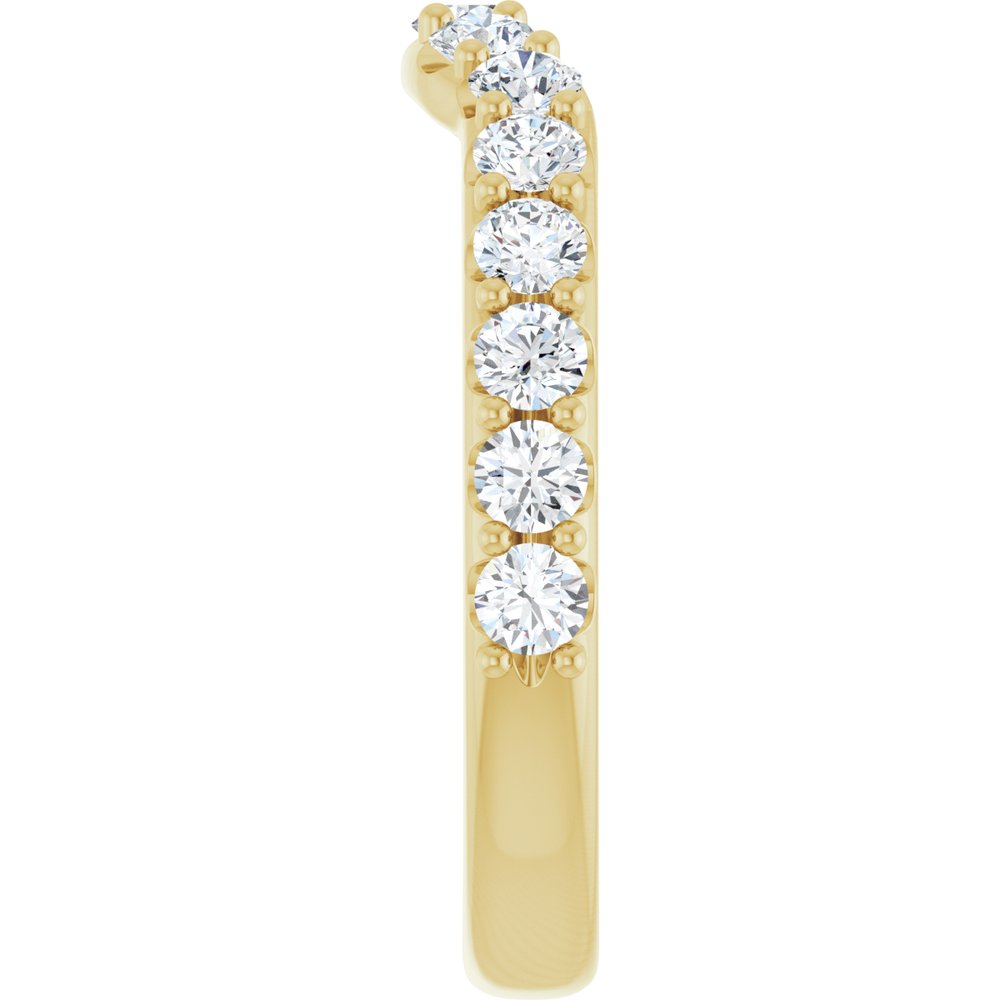14K Yellow Gold 9/10 CTW Natural Diamond Contour Band