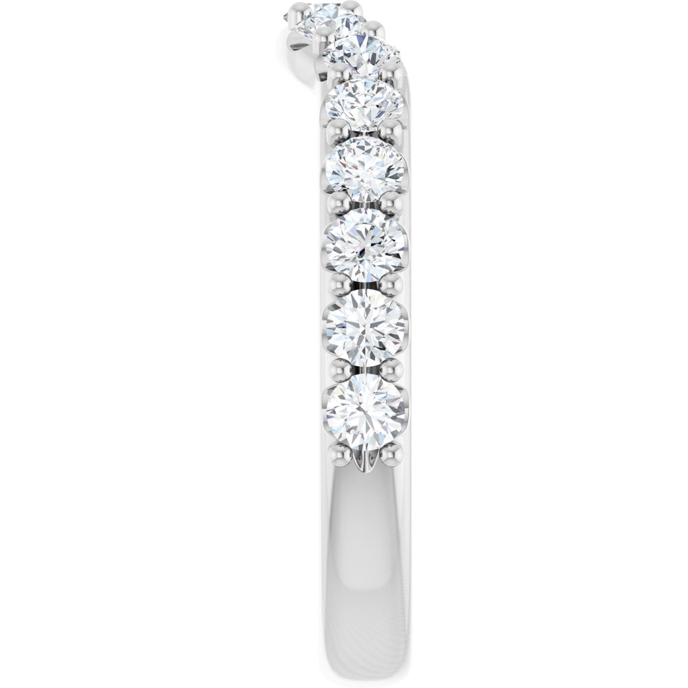 14K White Gold 9/10 CTW Natural Diamond Contour Band