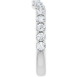 14K White Gold 9/10 CTW Natural Diamond Contour Band