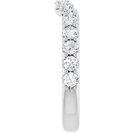14K White Gold 9/10 CTW Natural Diamond Contour Band