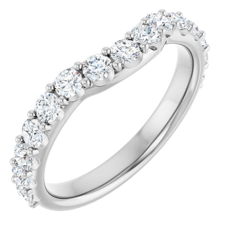 14K White Gold 9/10 CTW Natural Diamond Contour Band