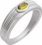 Sterling Silver 5x3 mm Natural Peridot Cabochon Ring