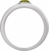 Sterling Silver 5x3 mm Natural Peridot Cabochon Ring