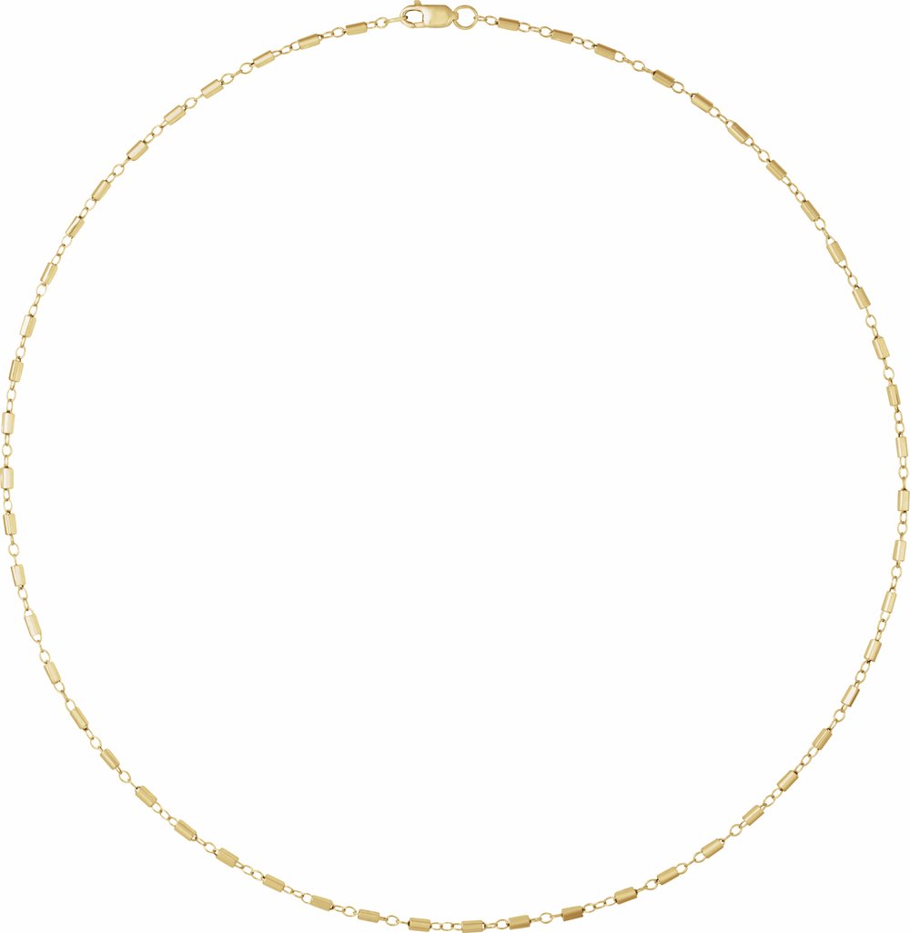 14K Yellow Gold-Filled 1.7 mm Satellite Bar Cable 18" Chain