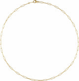 18K Yellow 2.4 mm Paperclip-Style 24" Chain