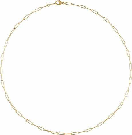 18K Yellow 2.4 mm Paperclip-Style 20" Chain