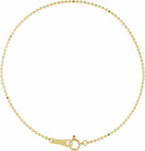 10K Yellow Gold 1.2 mm Diamond-Cut Bead 7" Chain