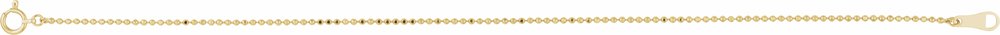 10K Yellow 1.2 mm Diamond-Cut Bead 7" Chain