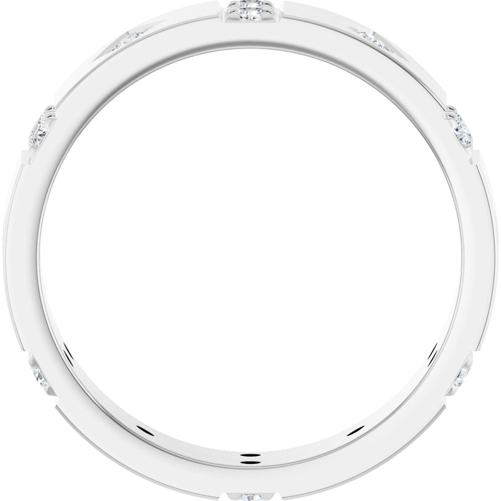 14K White Gold 1/2 CTW Natural Diamond Mens Accented Band