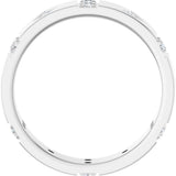 14K White Gold 1/2 CTW Natural Diamond Mens Accented Band