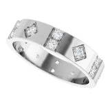 14K White Gold 1/2 CTW Natural Diamond Mens Accented Band