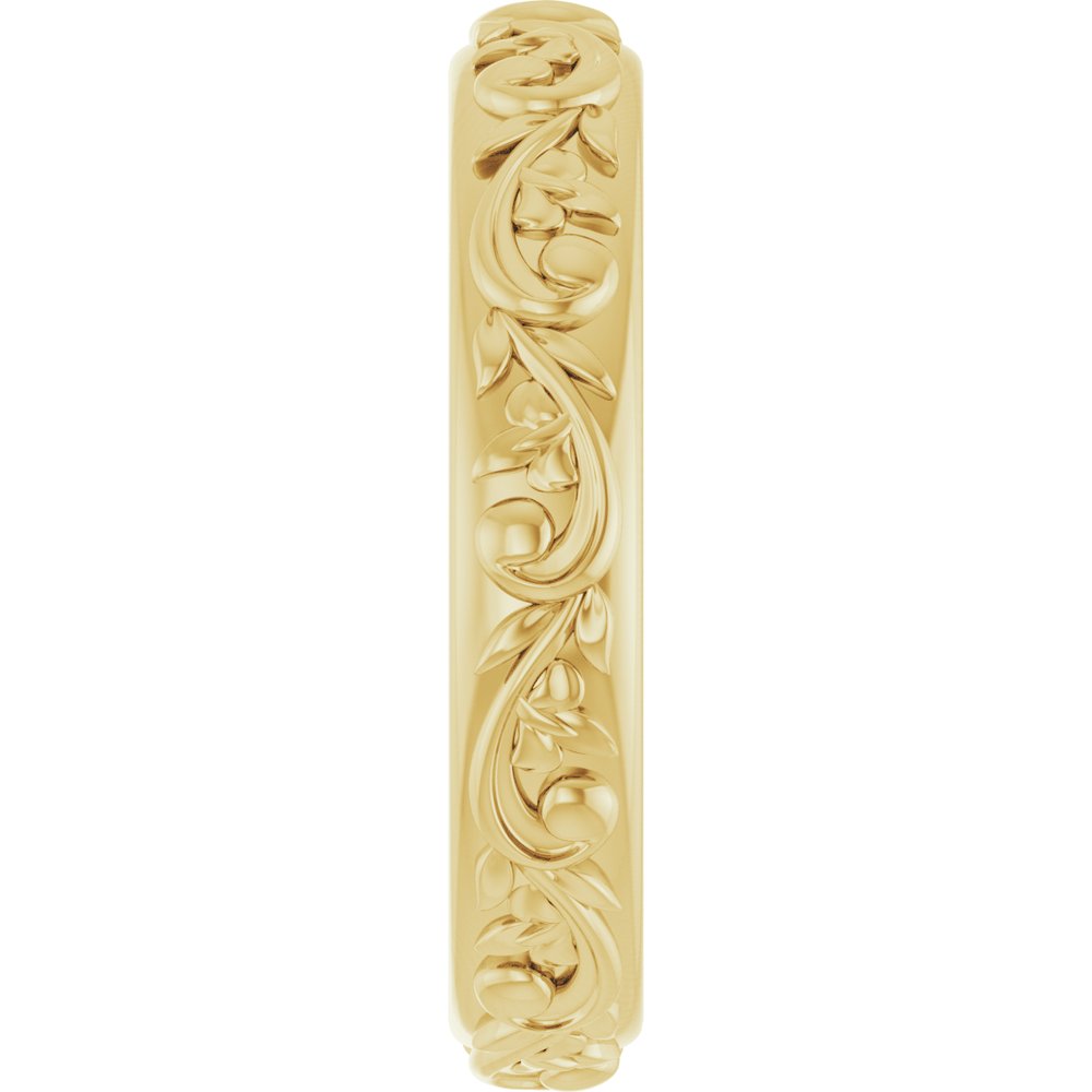 10K Yellow Gold 3.5 mm Sculptural Band Size 7