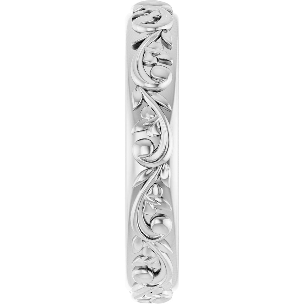 14K White Gold 3.5 mm Sculptural Band Size 7