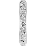 14K White Gold 3.5 mm Sculptural Band Size 7