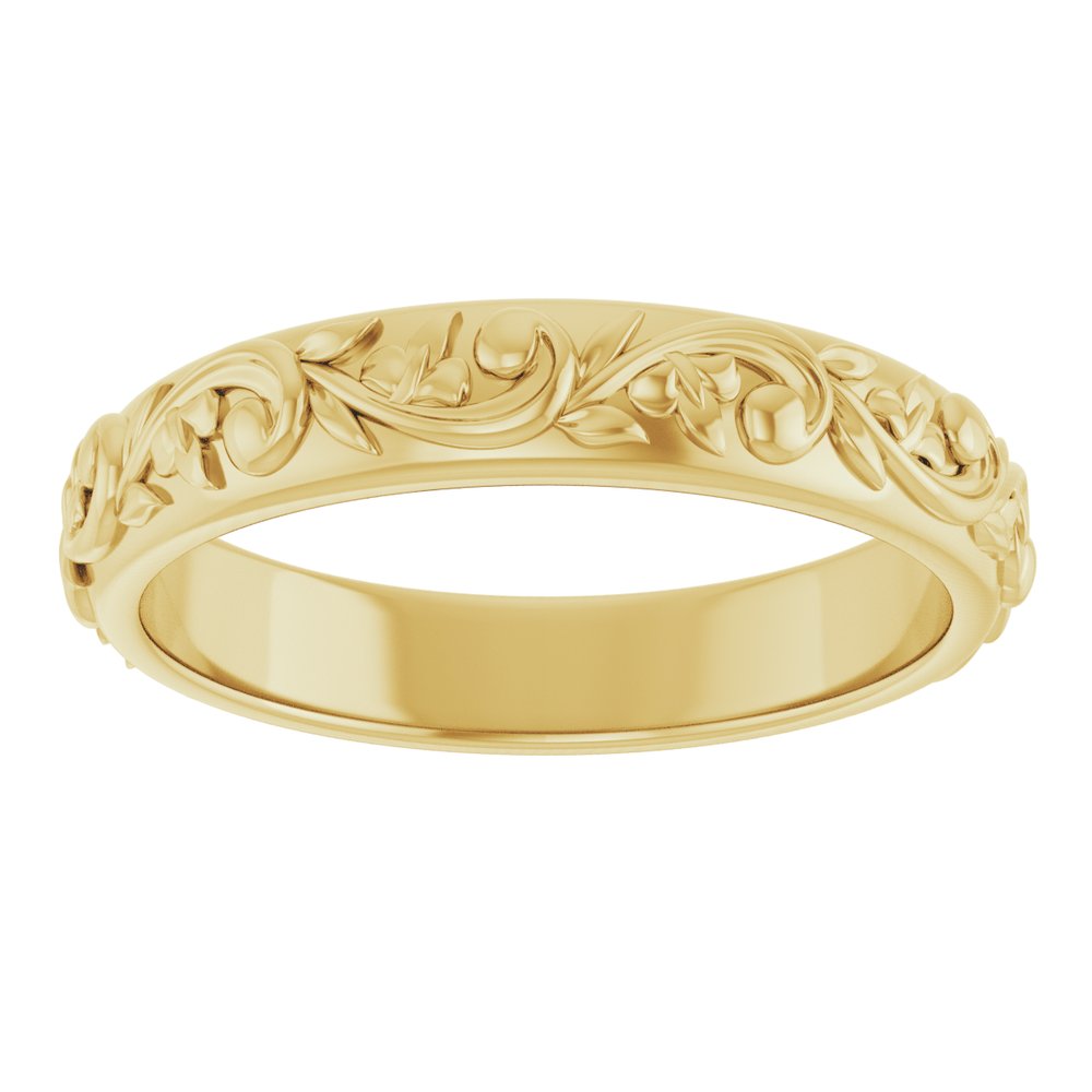 10K Yellow Gold 3.5 mm Sculptural Band Size 7