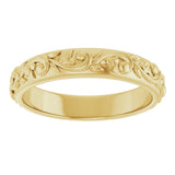 10K Yellow Gold 3.5 mm Sculptural Band Size 7