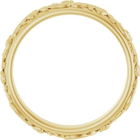 14K Yellow Gold 3.5 mm Sculptural Band Size 7