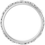 10K White Gold 3.5 mm Sculptural Band Size 7