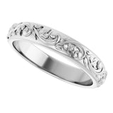 14K White Gold 3.5 mm Sculptural Band Size 7