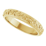 10K Yellow Gold 3.5 mm Sculptural Band Size 7