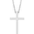 Sterling Silver 15x9.5 mm Cross 18" Necklace