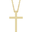 14K Yellow Gold 15x9.5 mm Cross 18" Necklace