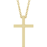14K Yellow Gold 15x9.5 mm Cross 18" Necklace
