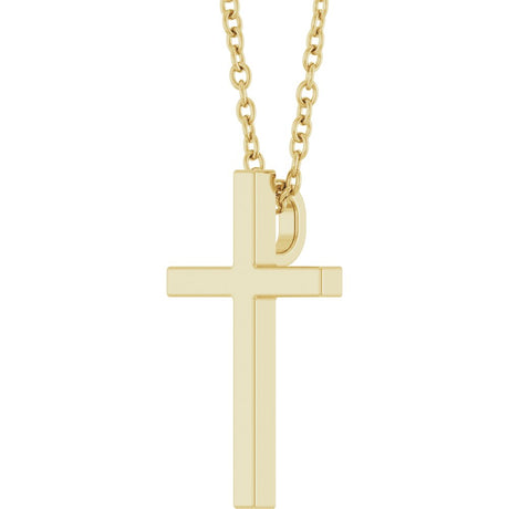 14K Yellow Gold 15x9.5 mm Cross 18" Necklace