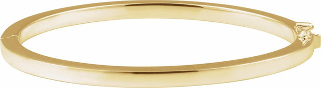 14K Yellow Square Tube Hinged Bangle 7" Bracelet